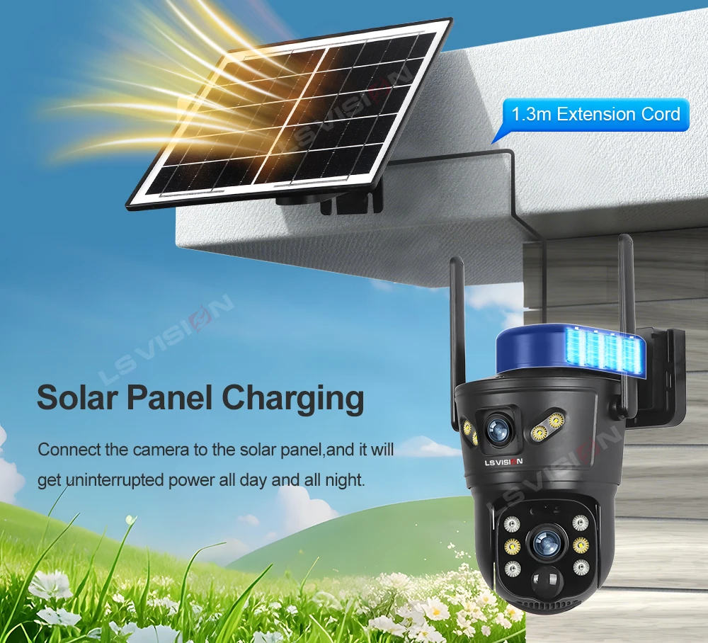 LS VISION 4G Solar Cameras 8MP Outdoor Trail Camera WiFi Security Camera Night V