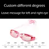 Adult -1.5 To -8.0 Myopia Electroplated Swim Glasses Waterproof Anti Fog Swim Goggles Custom Different Left Right Eye Degrees 2