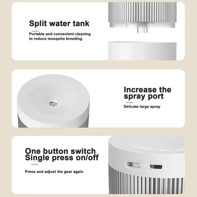 Quiet Air Humidifier Small Ultrasonic Air Humidifiers 300ML Rechargeable Auto Shut-Off Humidifiers With Colorful Lights