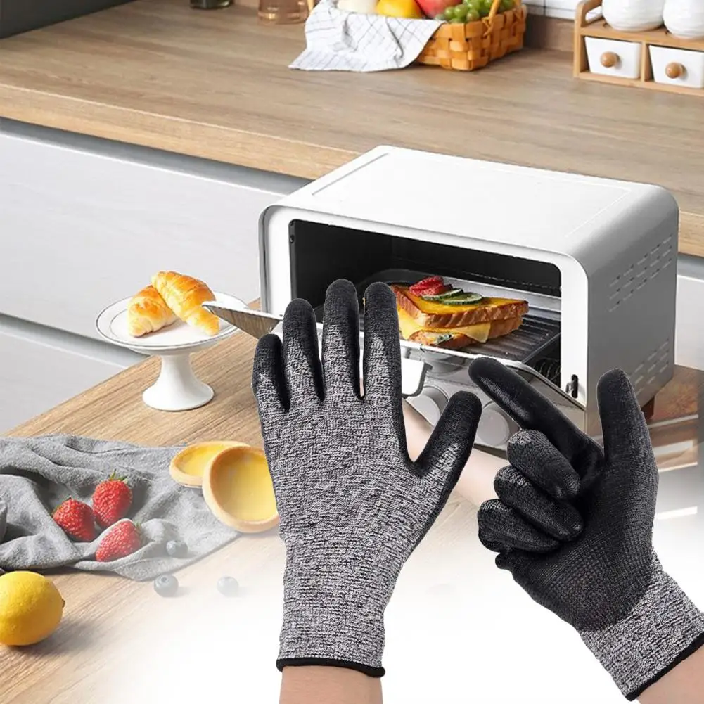1 Pair BBQ Gloves 500/800 Degrees Celsius Heat Resistance Fireproof Heat Insulation Anti-slip Microwave Mitts Woodworking Supply kitchen gloves