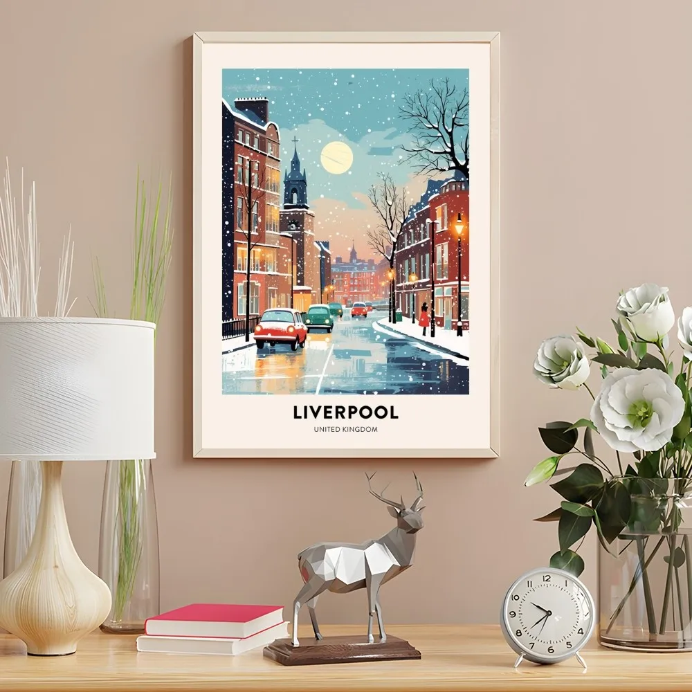 Liverpool Landschaft Kunstdruck Poster Wanddruck Wasserdicht Duschraum Zuhause Schlafzimmer Dekor Geschenk – Detail 20