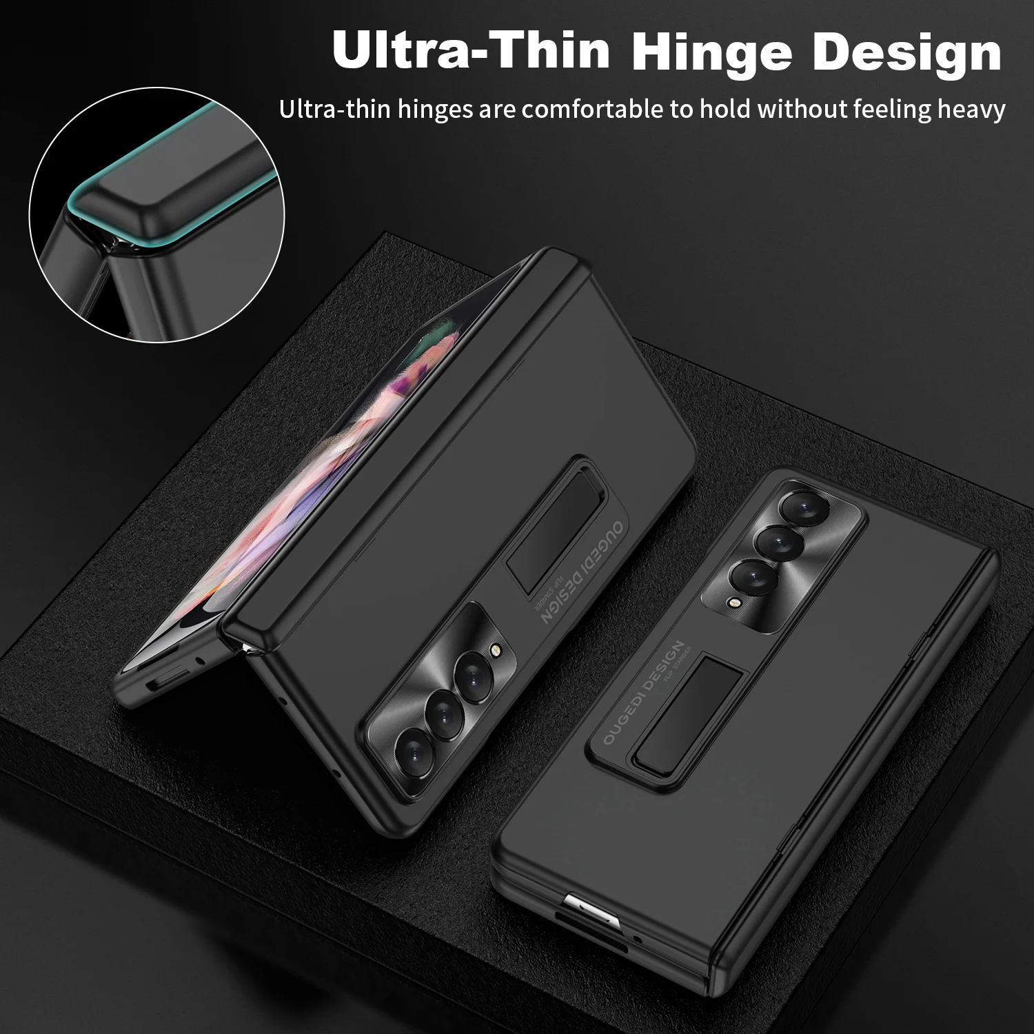 삼성 갤럭시 Z 폴드 3 케이스 전신 힌지 보호 초박형 PC 충격 방지 커버 내장 화면 보호기 전화 케이스