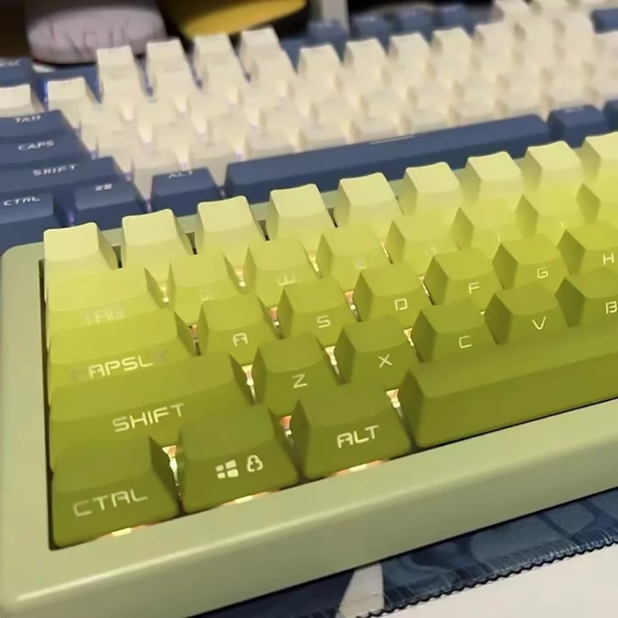 

134 Key Backlit RGB Lemon PBT Keycaps Side Print OEM Profile Double-shot Key cap For 60% 61/87/104 Mechanical Gamer Keyboard