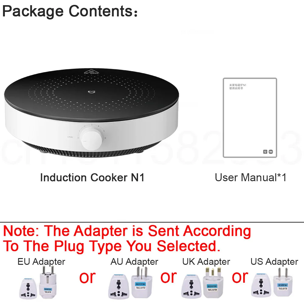 Fogão de indução XIAOMI MIJIA N1, 2100W de alta potência, 6 níveis de calor, 8 proteções de segurança, fácil limpeza, versão chinesa com adaptador 7