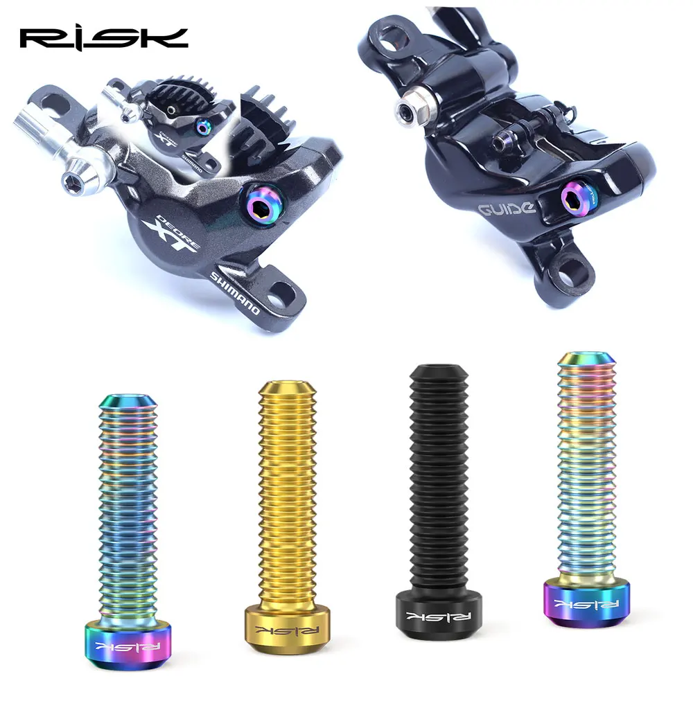 2 Stück Risiko MTB Fahrrad Scheibenbremssattel Schrauben Titanlegierung M6 * 23,5 mm Fahrradschrauben Hohl für DEORE XT und SRAM GUIDE – Detail 4