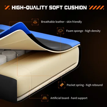 JHK Ergonomic Racing Gaming Chair Adjustable Swivel PU Leather with Headrest and Lumbar Support For Office Computer Living Room 6