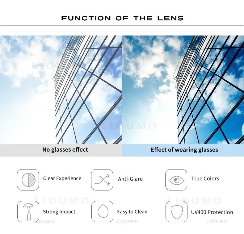 LIOUMO Marke Platz Photochrome Polarisierte Sonnenbrille Männer Frauen Nachtsicht Gläser Für Fahren Trendy Shades Chameleon Brillen – Detail 6