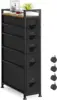 LASZOLA 5 Drawer Narrow Dresser Slim Cabinet Skinny Storage Tower Chest, Ideal for Small Spaces Bathroom Bedroom, Between Washer 1