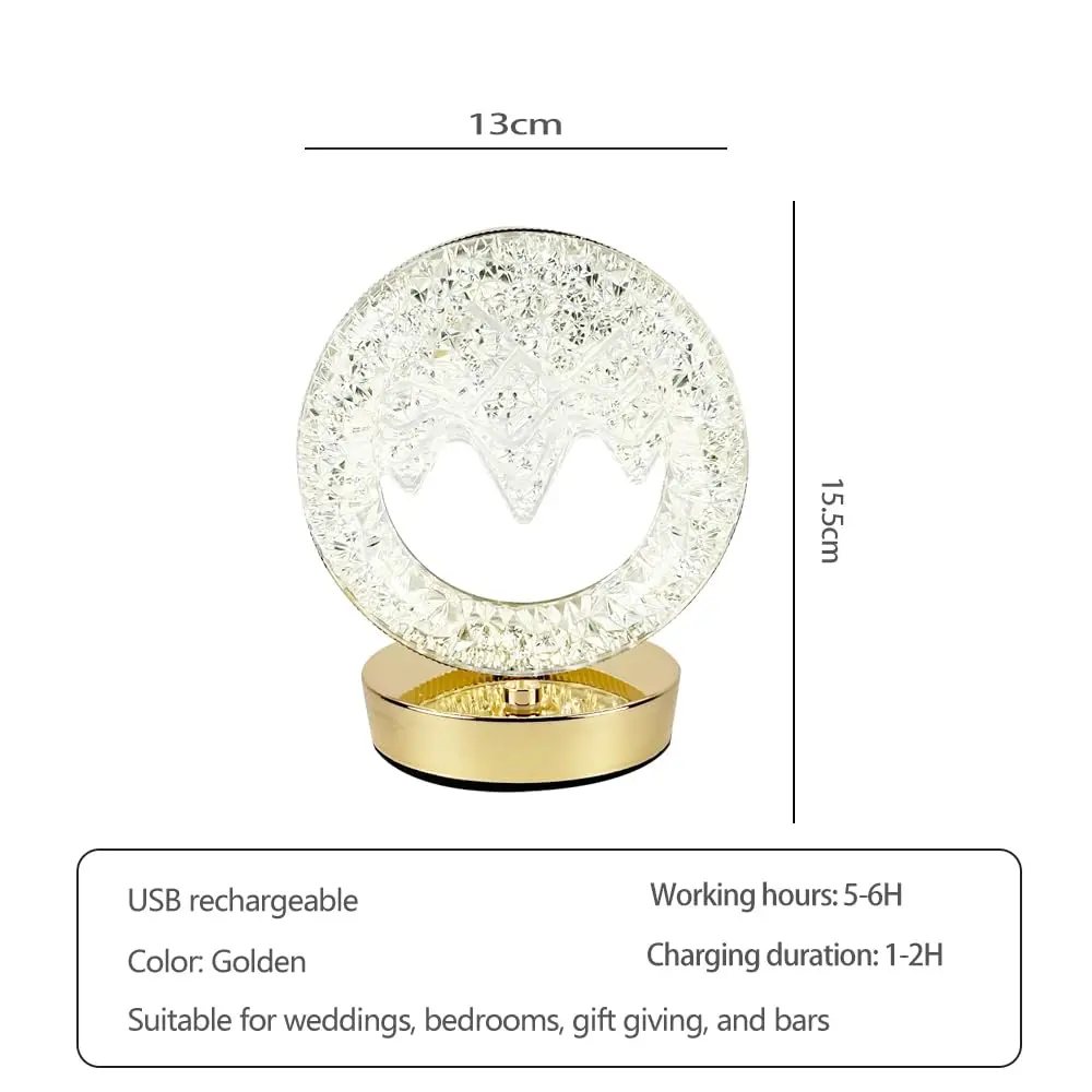 Touch Dimming Modern Desk Lamp Crystal Acrylic Table Lamp Bedroom Bedside Night Light Living Room Romantic Atmosphere Decor Lamp