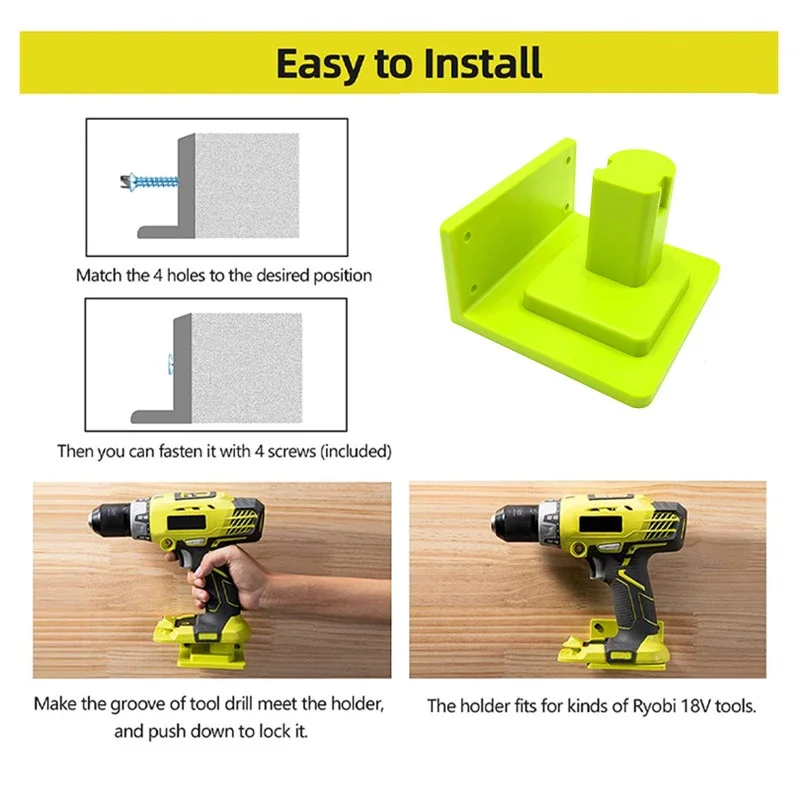 Dual Pack Wall Mount Storage Rack for Power Tool Batteries and Drills