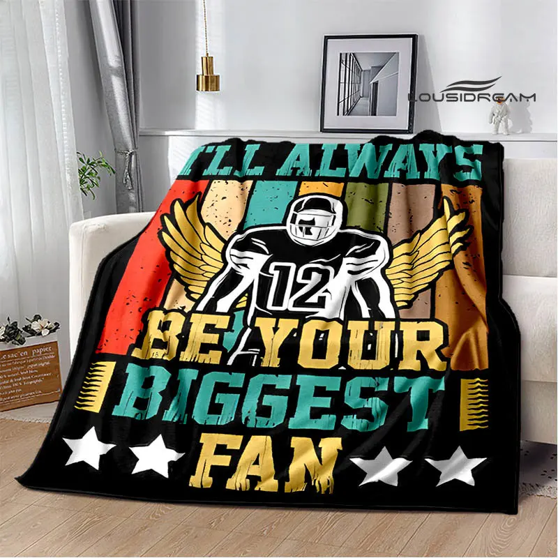 

Sports blanket rugby printing blanket Children's warm blanket soft and comfortable blanket Home Travel Born Birthday Gift