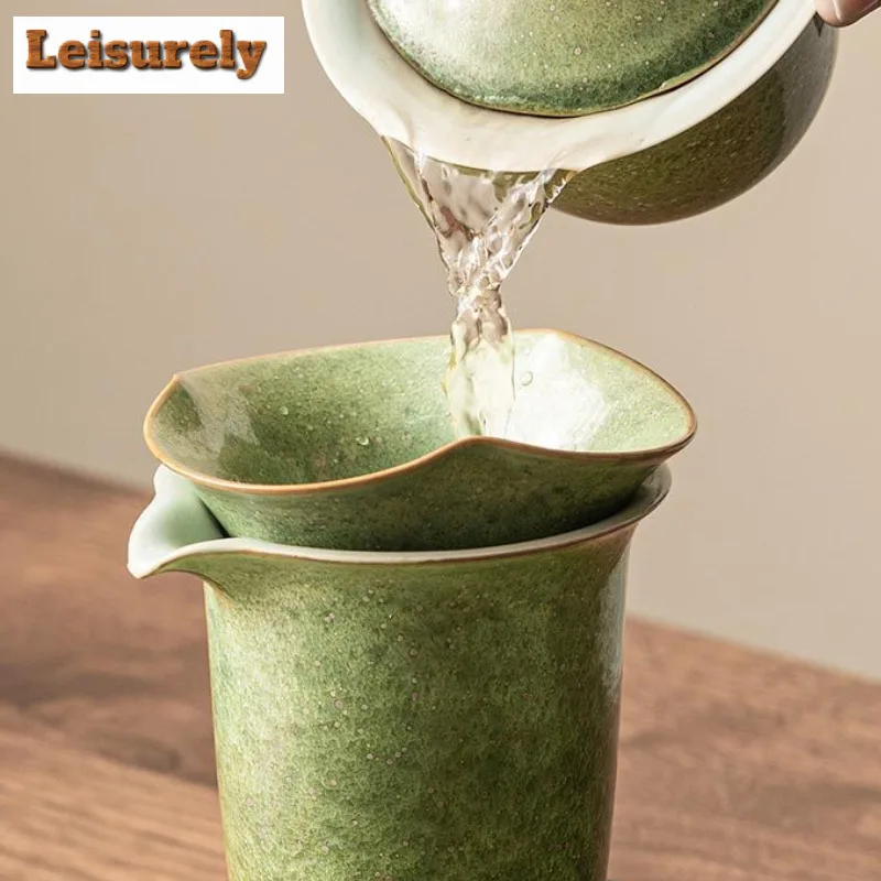 Starry Sky Green Ceramic Tea Separator Infusor Elegant Chhai for Tea Tea Strainer Tea Maker Tea Filter Drinkware Supplies Craft