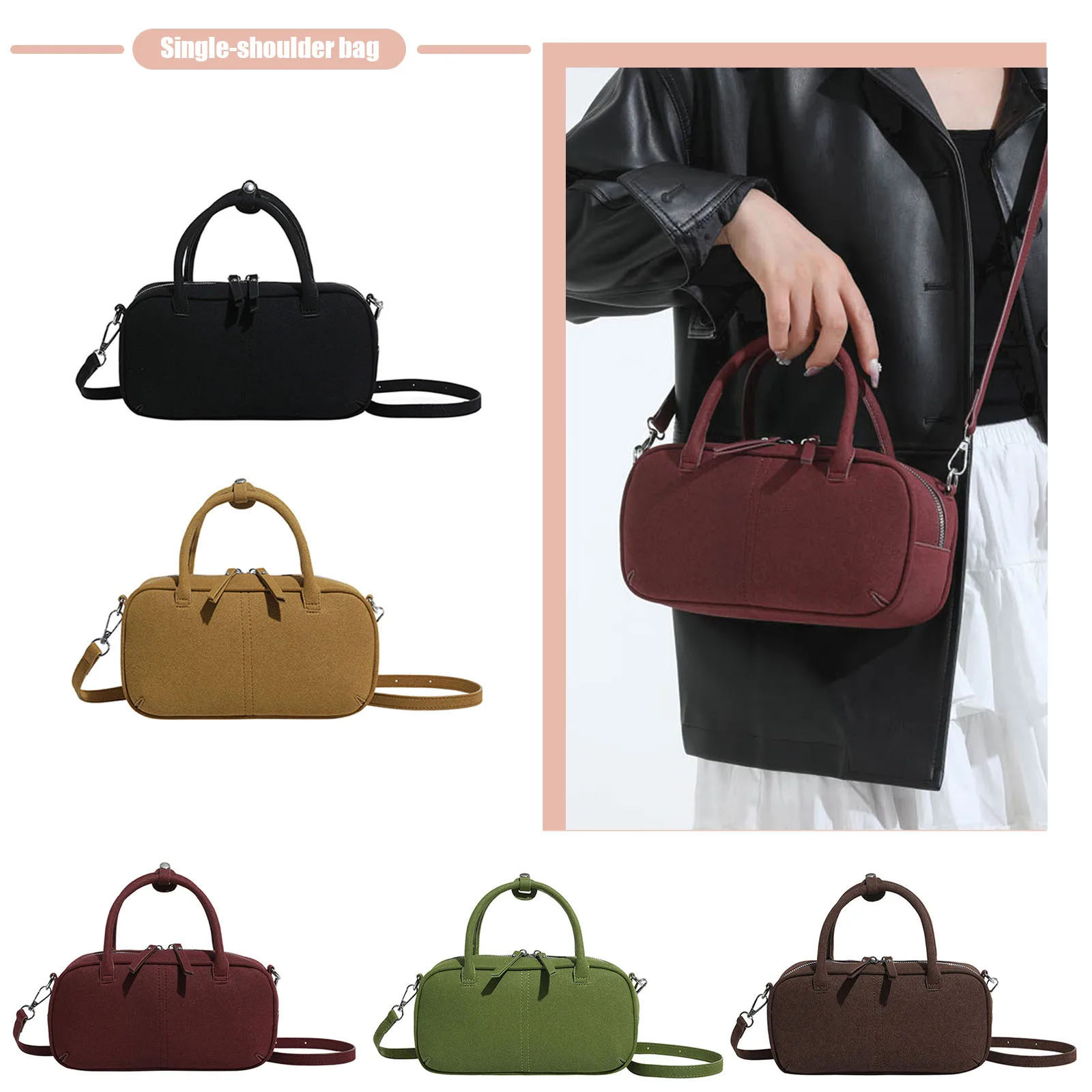 PU Leather Frosted Small Square Bag Solid Color Trendy Crossbody Bag Large Capacity Versatile Sling Bag Travel Shopping Handbag