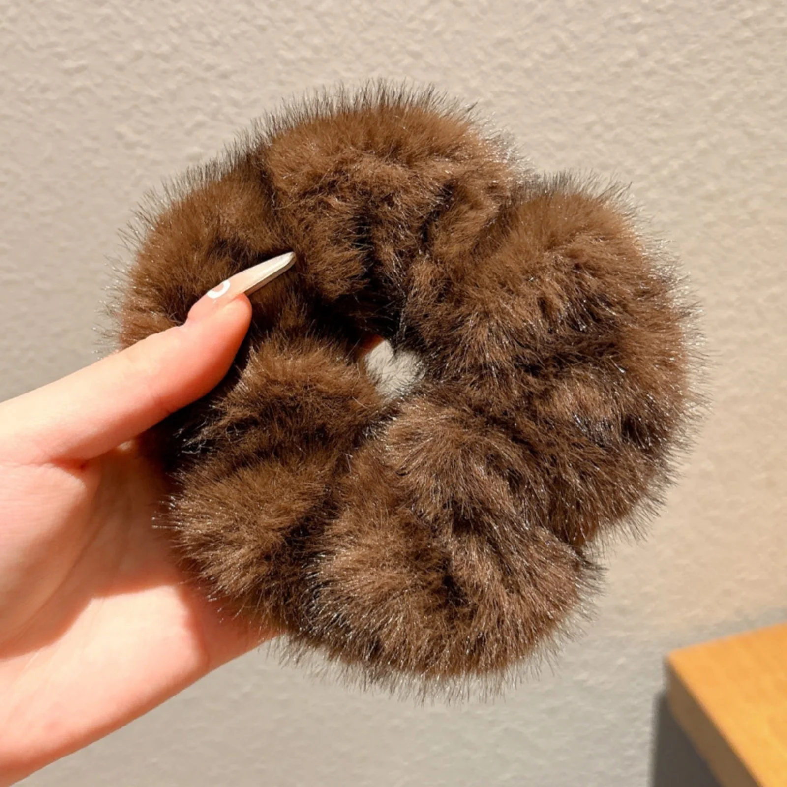 1PC Fuzzy Fur Scrunchies, Multi-Color Soft Fluffy Hair Ties, Elegant Hair Accessories For Women, Multiple Styles Elastic Hair