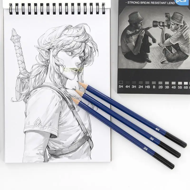 Premium 14/37pcs Graphite Drawing Pencils Sketch Set Kit 4H-12B