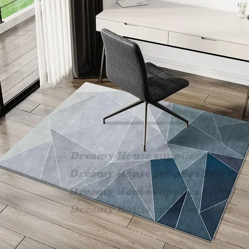 Modern Rectangular chair mat for bedroom study Antiskid Printed Carpet living room Geometric room decor area rugs Grey series 6