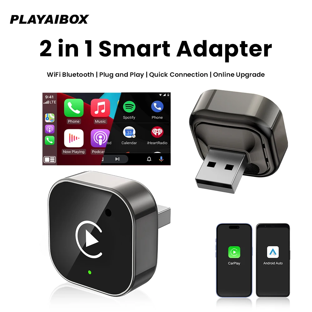 Wireless Carplay Adapter Android Auto 2in 1 Smart Dongle WIFI For iphone Android Phone For Volvo Benz Mg Kia Chery VW