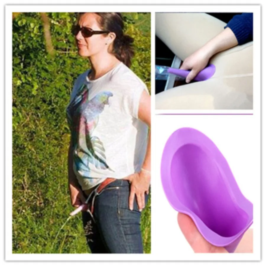 Portable Urinal Women Girl Outdoor Travel Camping Female Urinal Soft Silicone Urination Device Stand Up & Pee 1PC
