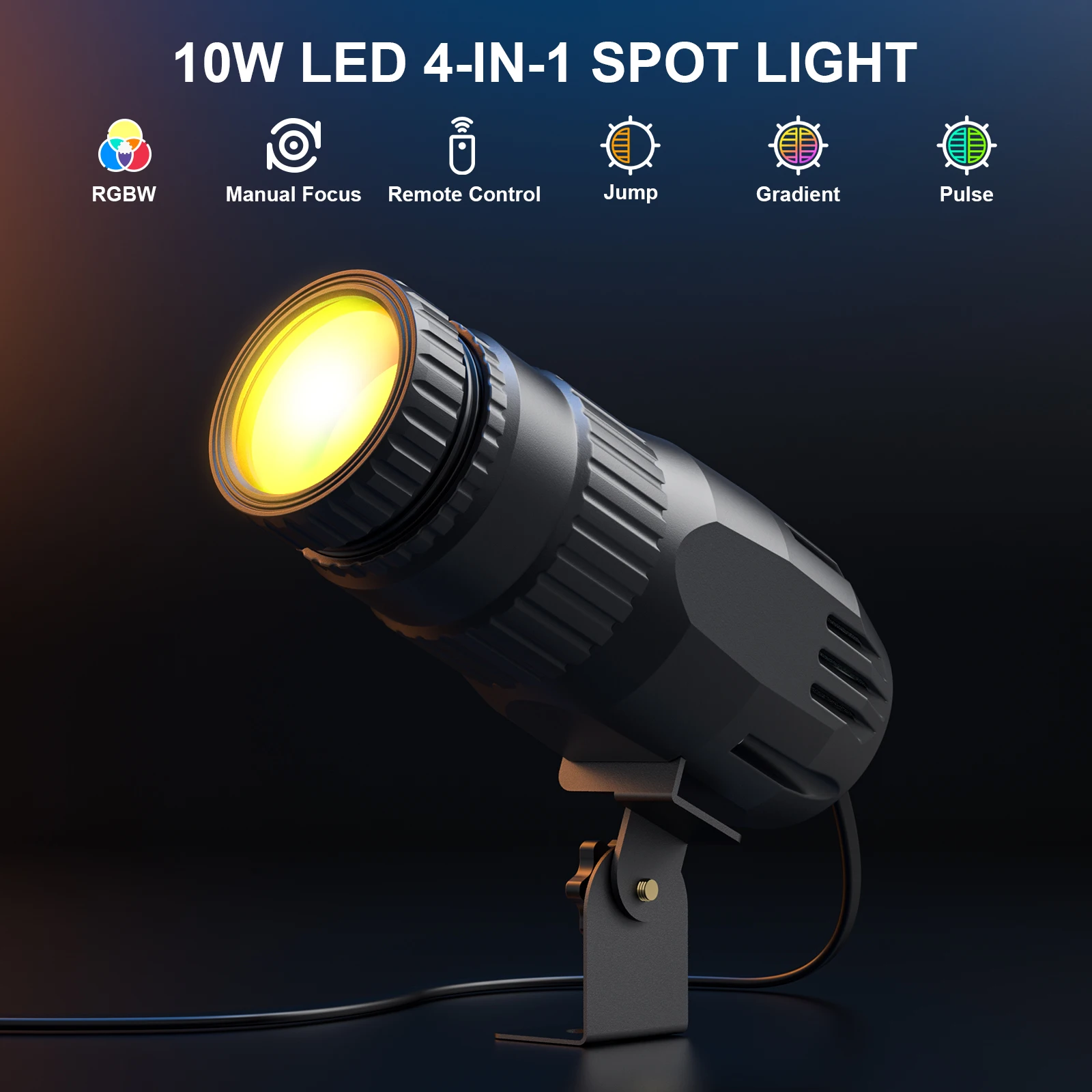 RGBW LED PinSpot 12W met afstandsbediening