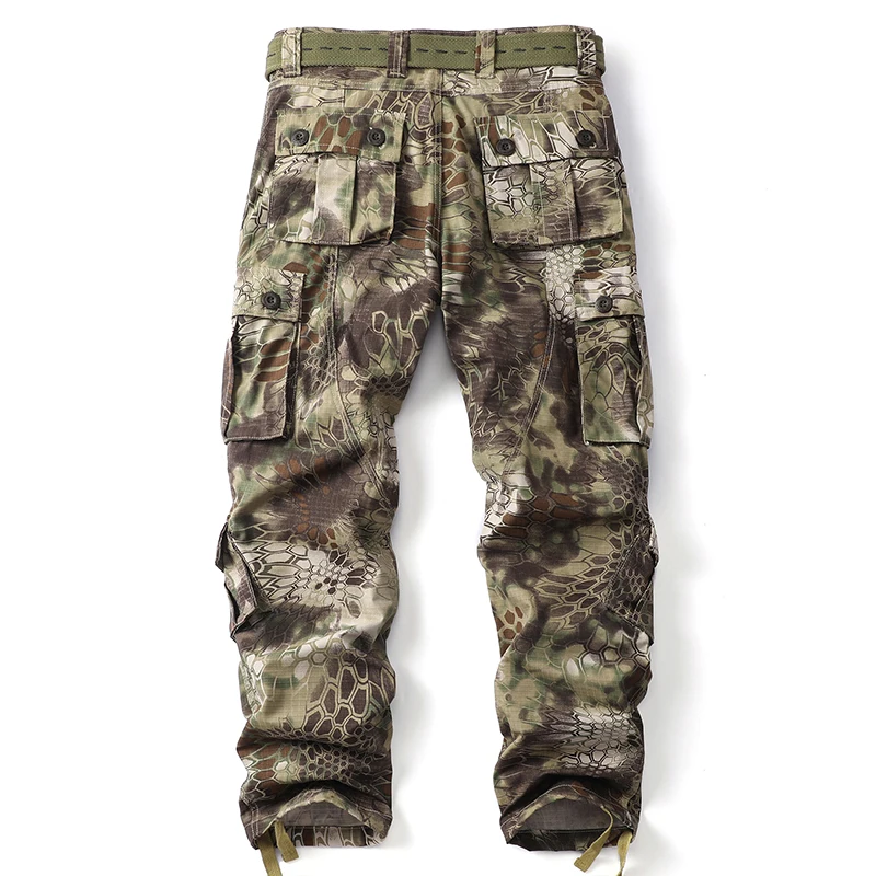 Men Combat Pants With Knee Pads Tactical Cargo Sport Trousers Camouflage Multicam Trekking Hunting Clothes（Not belt） 2