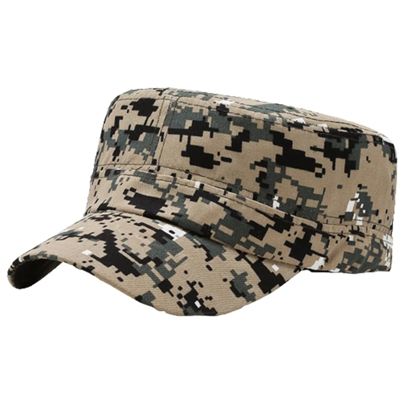 

Men Women Army Camouflage Cotton Military Caps Flat Top Baseball Cap Marines Trucker Snapback Hat Unisex Bones Camo Hat