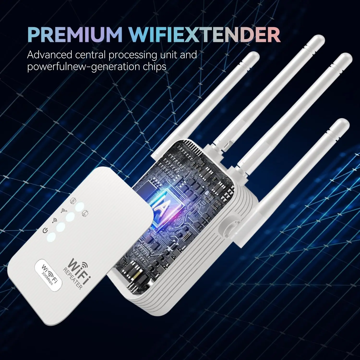 300Mbps Wireless Repeater for Home Powerful Antennas WiFi
