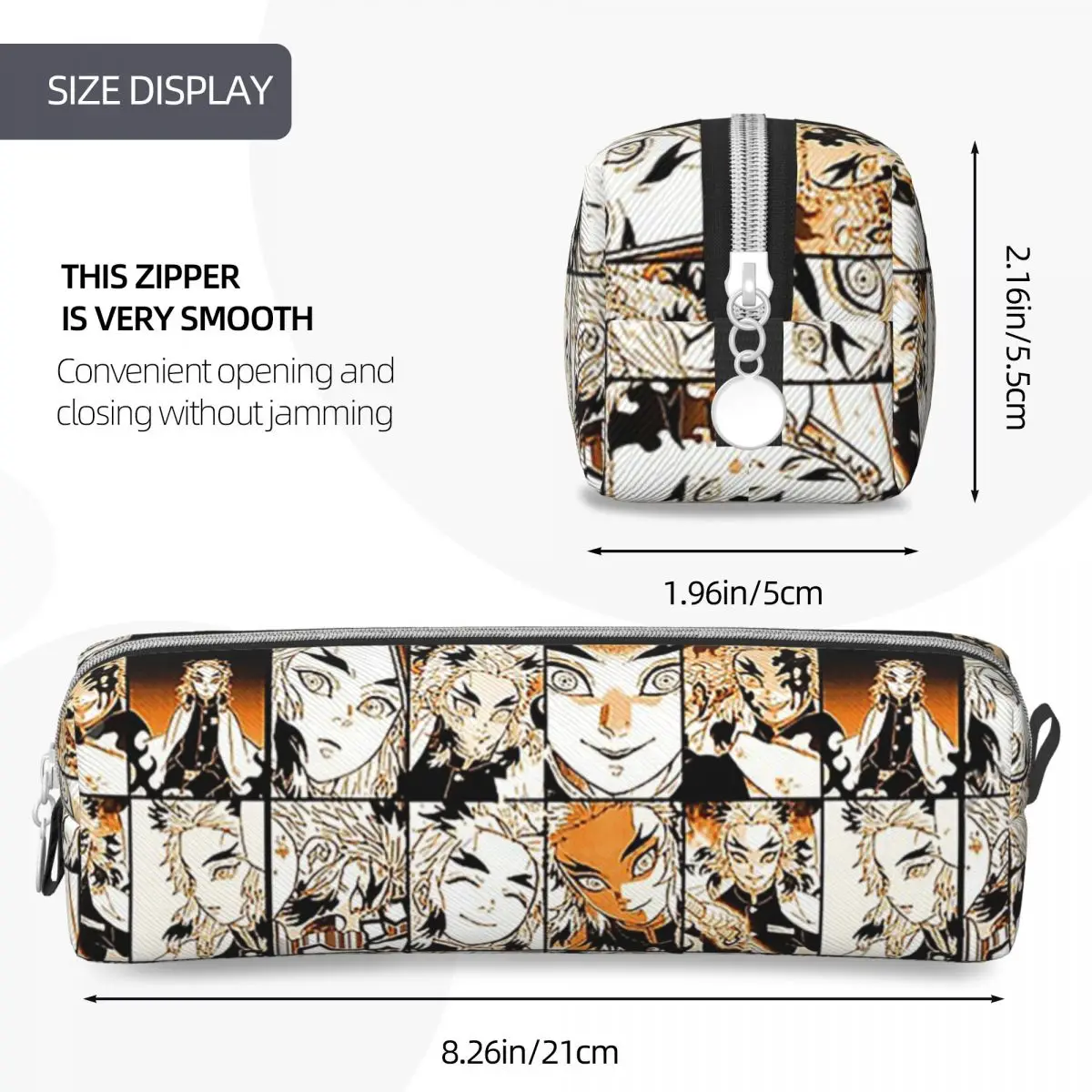 Rengoku Kyoujurou Demon Slayers Pencil Case Anime Comic Pen Bags Student Large Storage School Supplies Gift Pencilcases