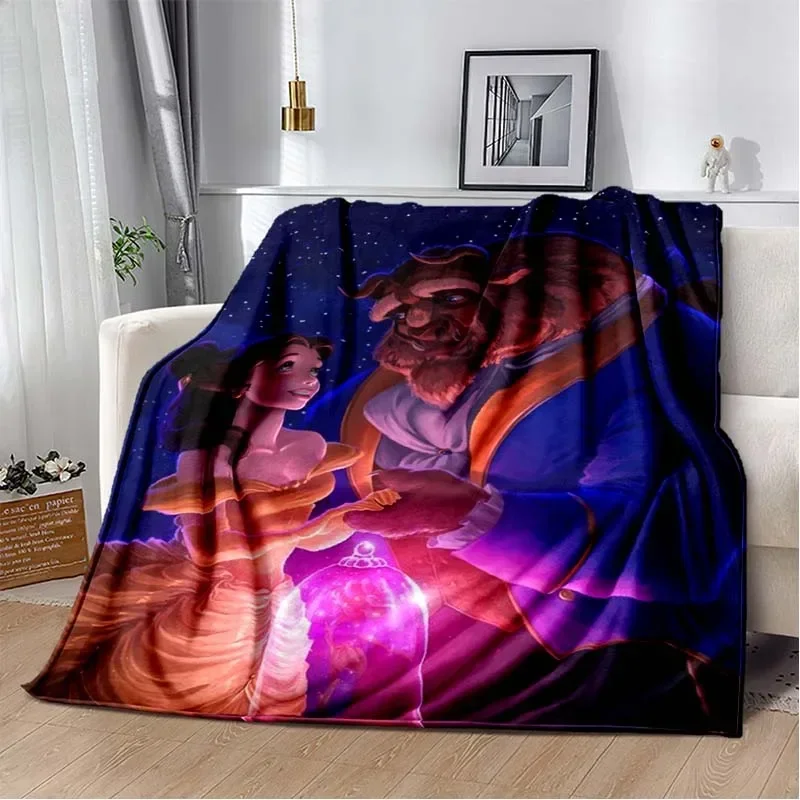 thumbnail image 1 of Manta ligera con estampado de La Bella y la Bestia para sala de estar, dormitorio, habitación de los niños, cálida, regalo de Navidad, 1 of 5