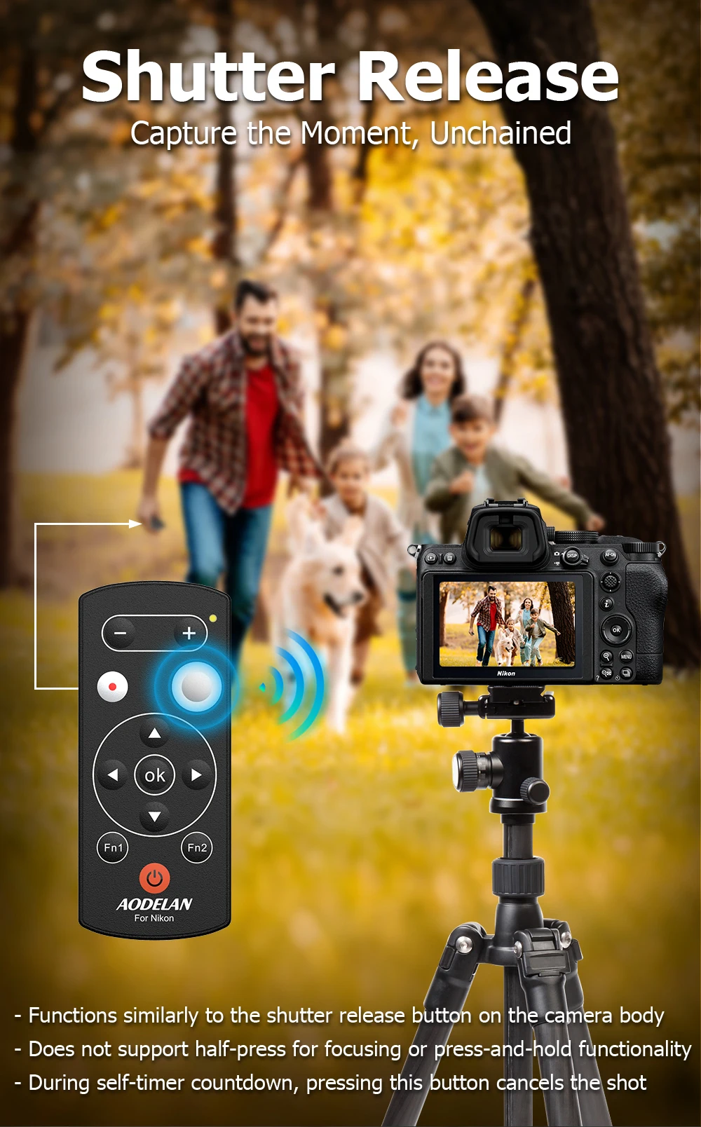 Replace ML-L7 Wireless Bluetooth Camera Remote Control Shutter Release for Z30