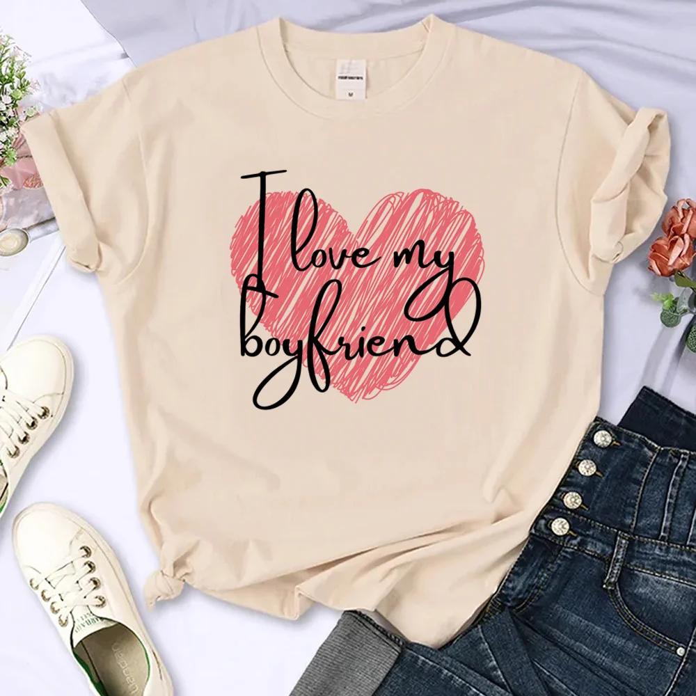 

I Love My Boyfriend Tee women anime designer t shirt girl 2000s comic harajuku clothes