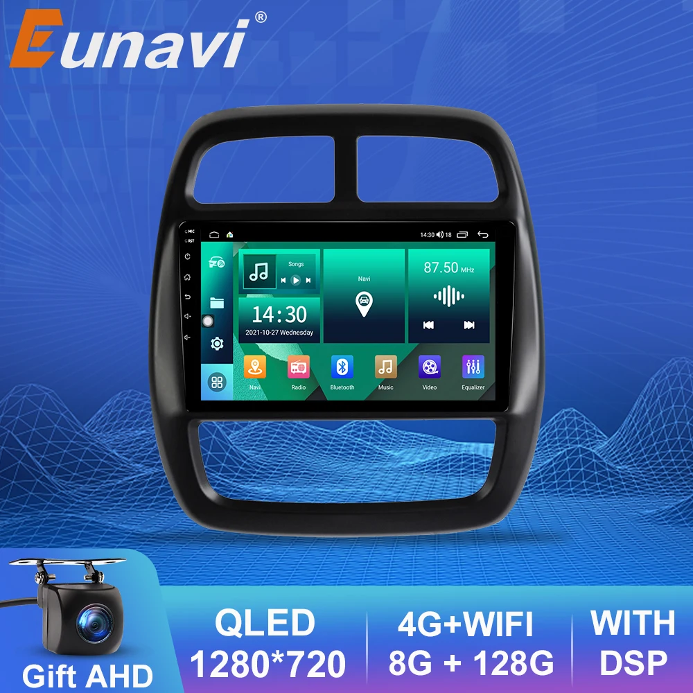 Автомагнитола Eunavi на Android 10 для Renault KWID 2015-2019 автомагнитола Carplay с GPS мультимедиа 4G