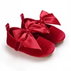 Spring And Autumn New Girl Baby Bow Anti Slip Soft Sole Princess Shoes Red New Year Christmas Bow Walking Shoes 4