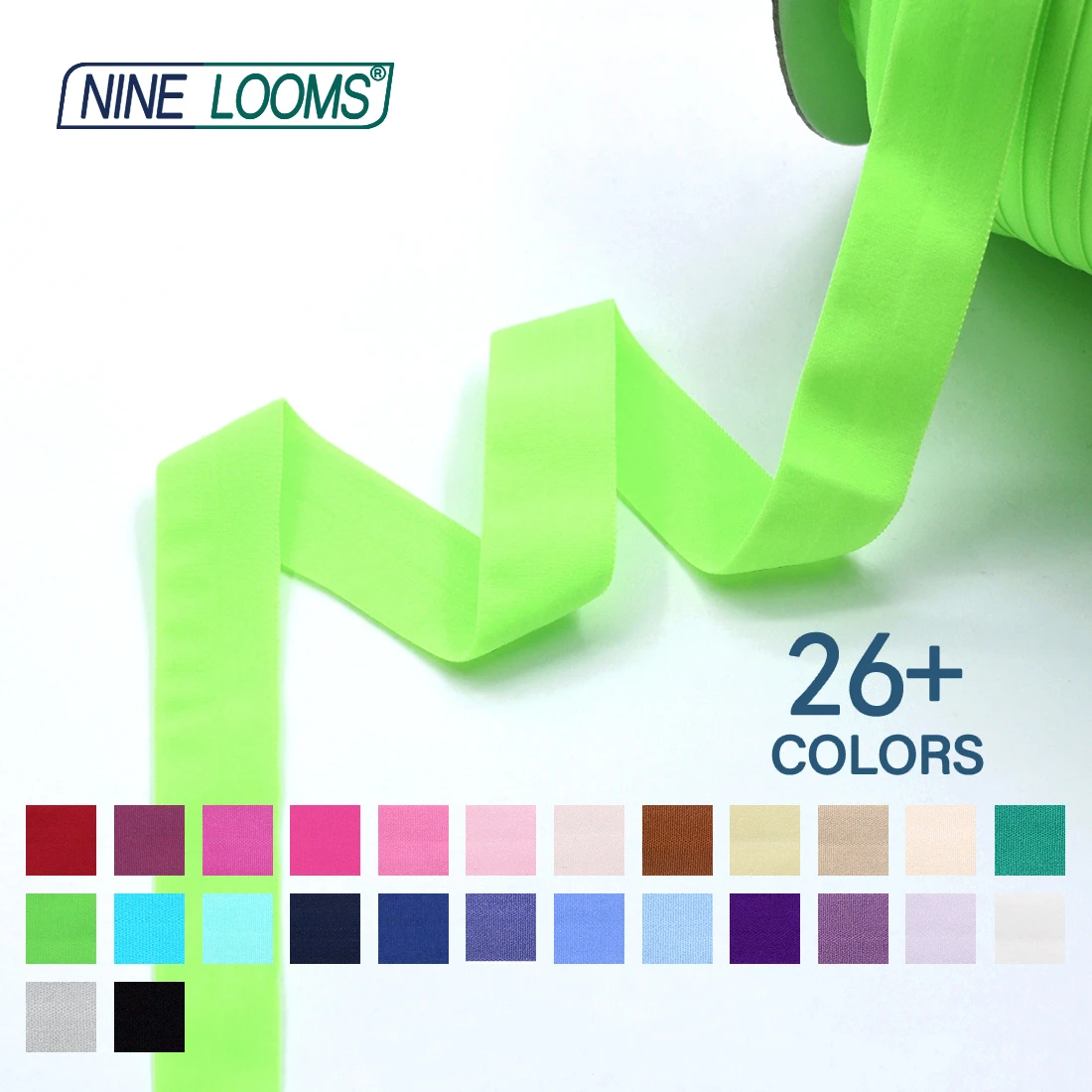 NINE LOOMS Matte Fold Over Elastics FOE 3/4" 20mm Solid Non-Shiny Spandex Bands Unterwäsche Dessous Kleid Nähbesatz 2 5 10 Yard – Detail 13