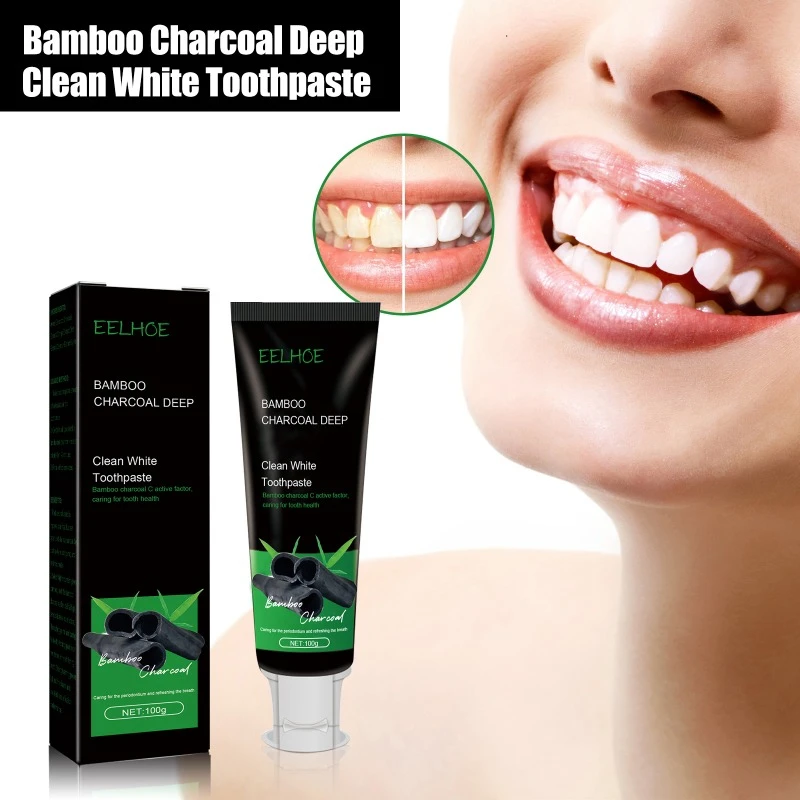 Bamboo Charcoal Deep Cleansing Toothpaste Teeth Stains Oral Odor Yellow Teeth Remove Brightens White Fresh Care Toothpaste