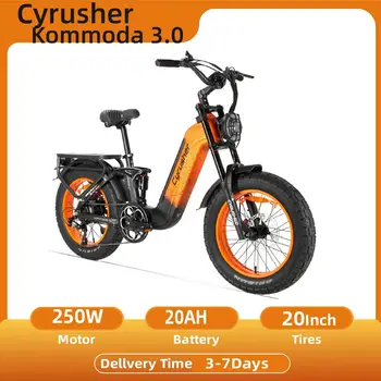 Cyrusher Kommoda 3.0 Bicicletta Elettrica per Adulti, Motore 250W, E-Bike Tutto Terreno, Batteria 48V20Ah, Pneumatici da 20 Pollici