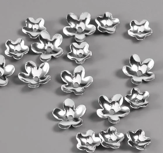 30-100 Teile/los 10 Stile Edelstahl Blatt Blumen Perlen Endkappen für Schmuck Machen Handarbeiten Spacer Bead Caps DIY Zubehör – Detail 11