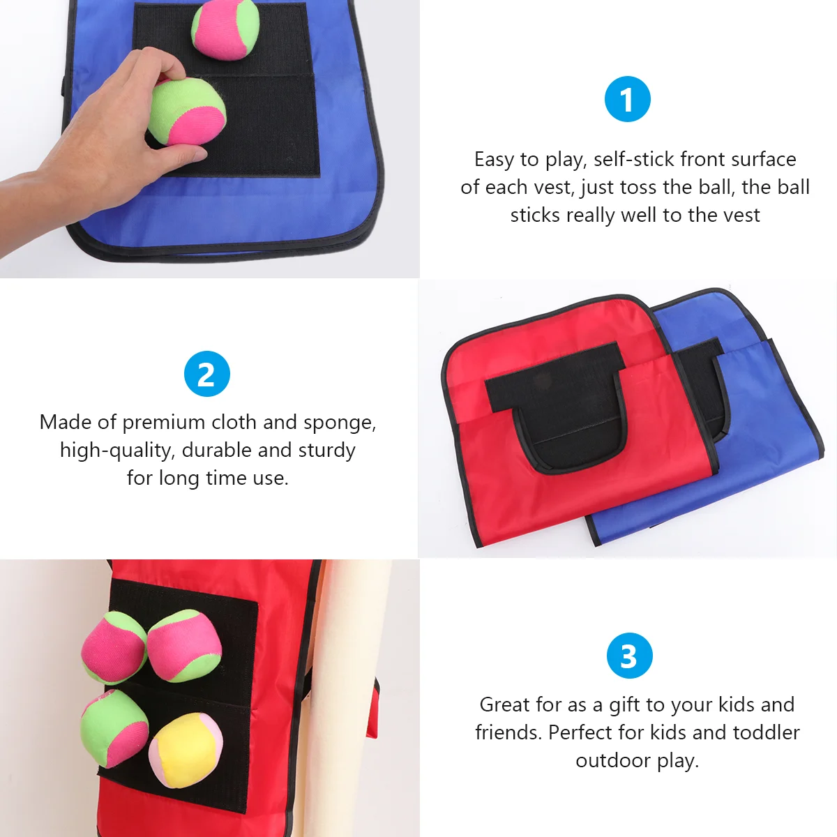 12pcs Children Sticky Ball Vest Sticky Jersey Vest Game Props Sticky Ball Vest for Kids sticky vest for ball 5