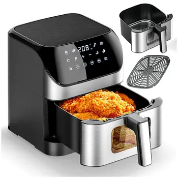 Friggitrice ad aria calda 8 litri, Airfryer senza olio 1800 W, 10 modalità di cottura, 80-200 ° C, Cottura, Arrostire, Grigliare, Sbrinamento 1