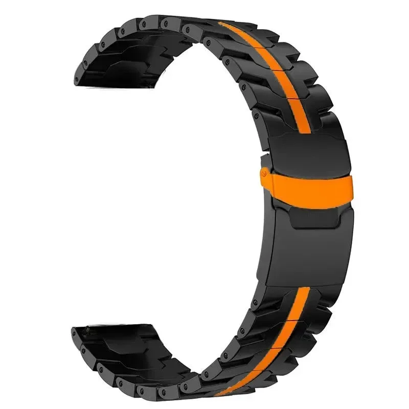 Elegant 22mm Stainless Steel Watch Strap - Premium Metal Band Bracelet