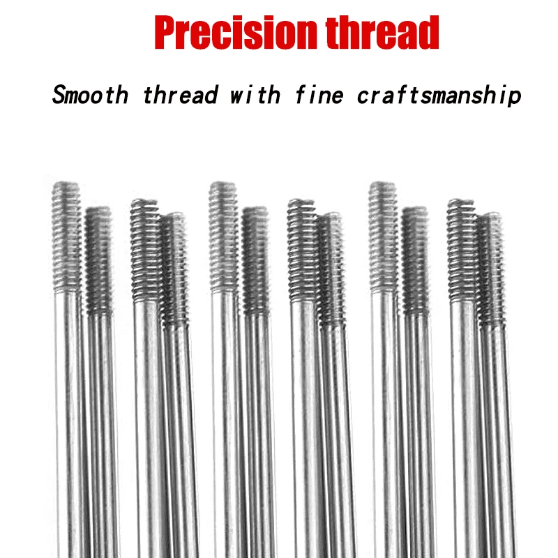 36pcs High Strength 14G 2mm J bend Mountain / Road Bicycle 45#Steel Spokes Silvery Color 170-300mm Bicycle steel spokes