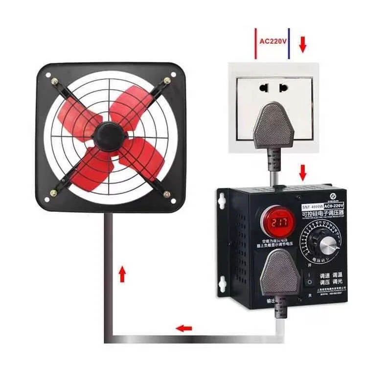 NHT-4000W Variable Voltage Controller SCR Voltage Regulator AC 220 V Compact Speed Temperature Light Voltage Adjuatable Dimmer