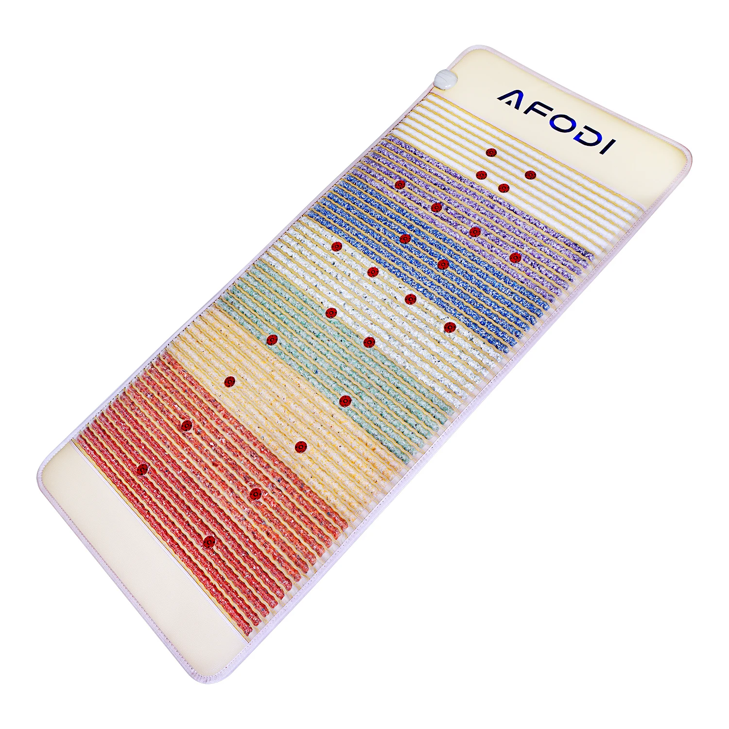 AFODI Chakra PEMF Photon Gemstone Rainbow Bio Crystal Massage Mat Pulsed Magnetic Fields Negative Ion Far Infrared Heating Pad 180x90 photon energy therapy magnetic bio amethyst heating mat negative ion gemstone rainbow far infrared heating stone mattress