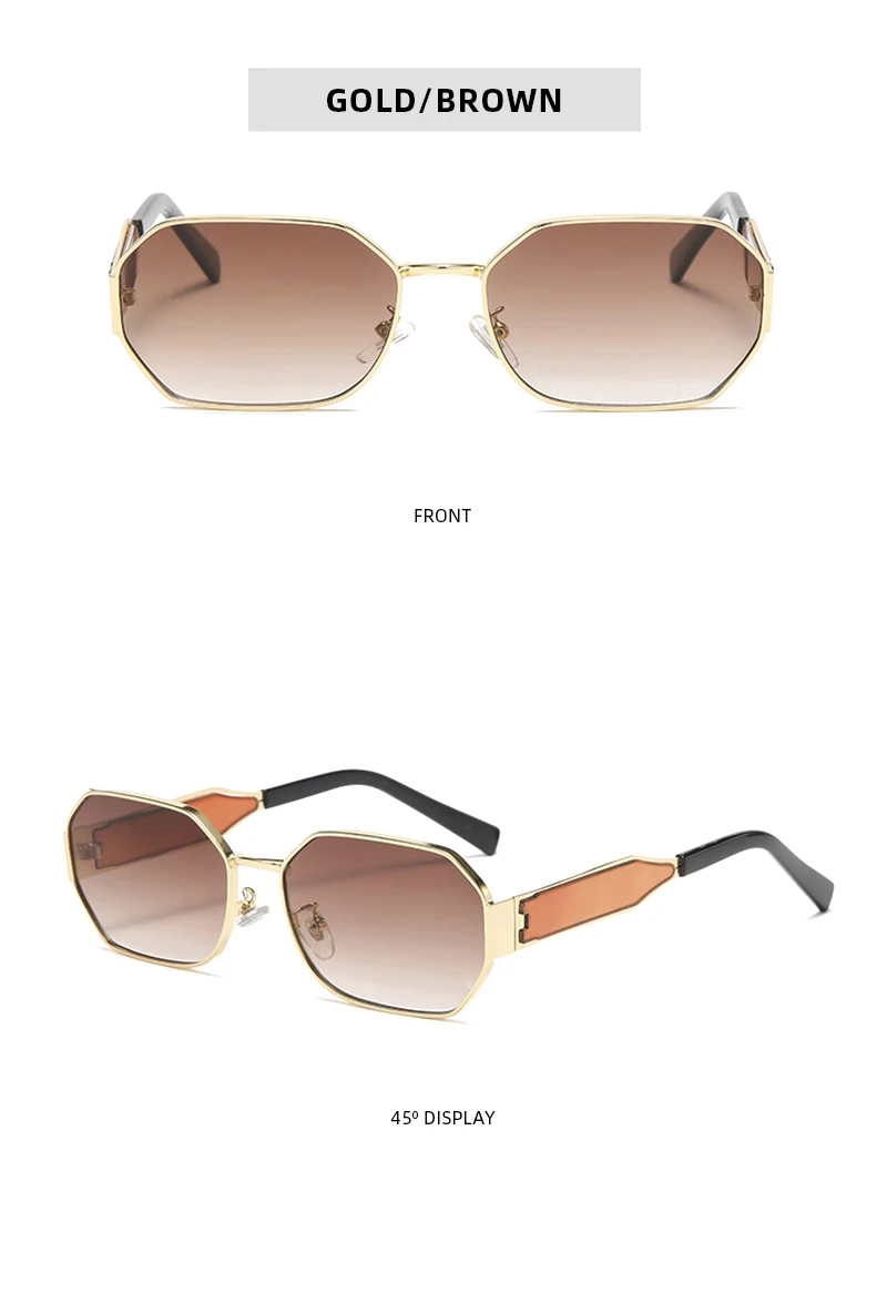 Neue Polygon Sonnenbrille Frauen Männer Marke Designer klassische Rechteck Sonnenbrille Damen Mode Sommerferien schwarze Schattierungen – Detail 9