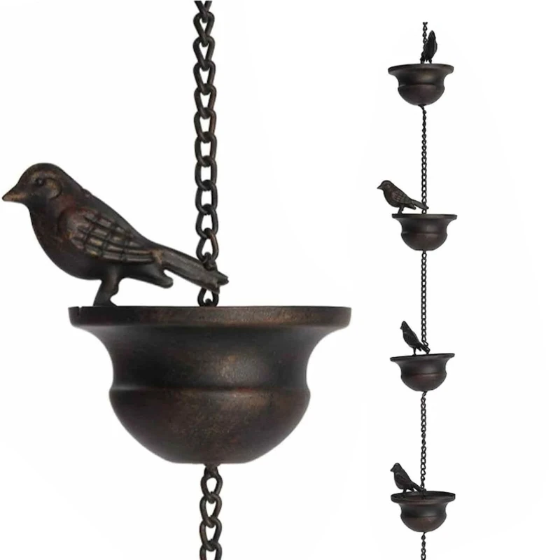 Rain Chain Adapter Rain Chain for Gutters Metal Rain Chain Cup Catcher Handmade Garden Display Pendant Decorations Replacement