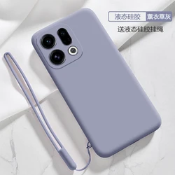 Liquid Silicone Lanyard Ring Holder Phone Case with Lens Camera Protection - OPPO Find X9 Pro (GRAY)
