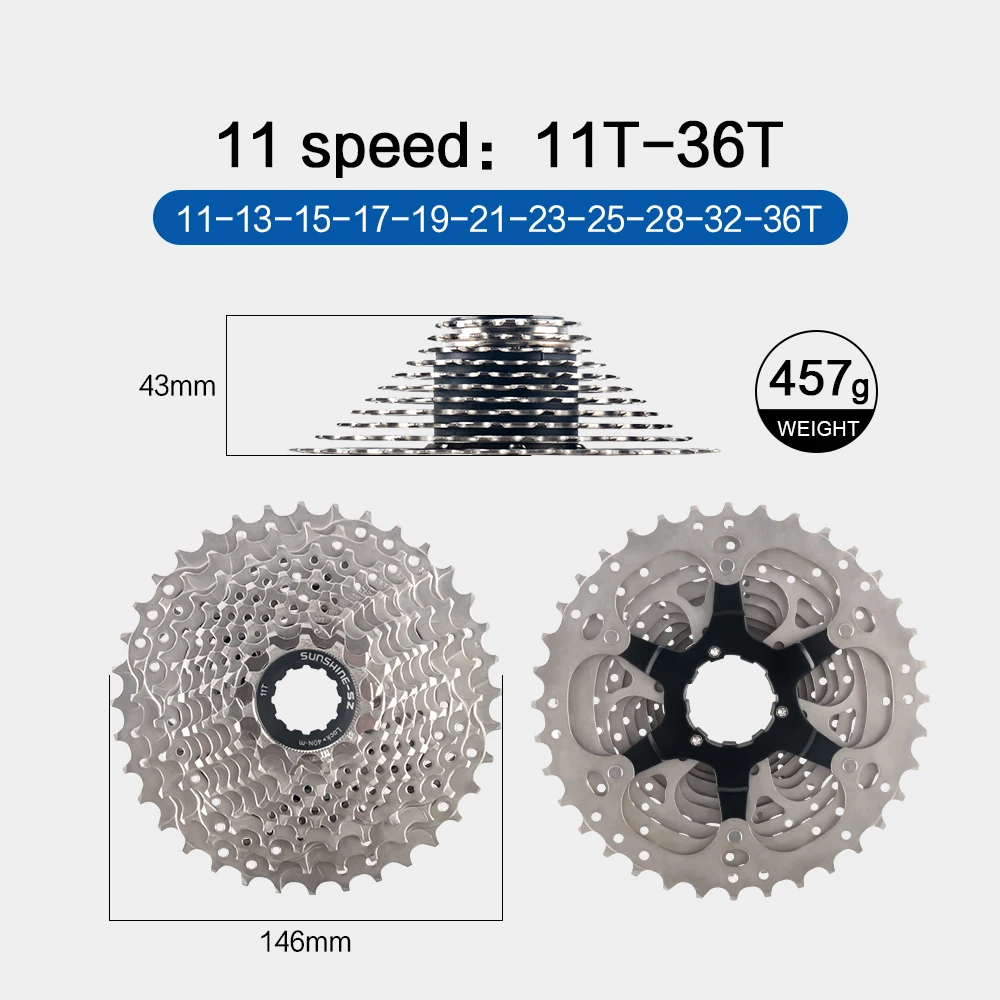 Sunshine Rennrad Kassette 8 9 10 11 12 Geschwindigkeit Fahrrad Kettenrad 25T 28T 30T 32T 34T 36T 11V K7 Geschwindigkeit Fahrrad Ratsche Radfahren Teile – Detail 26