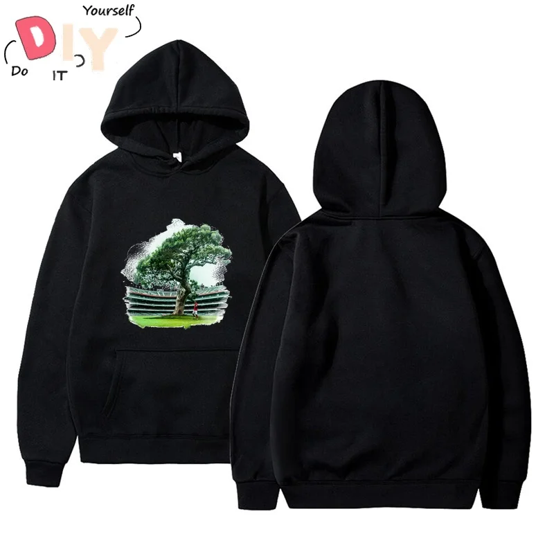 

Tree As An American Football Player Cotton Round Neck Hoodie Men Putih Style Printed Summer Vintage Simple Soft Viral