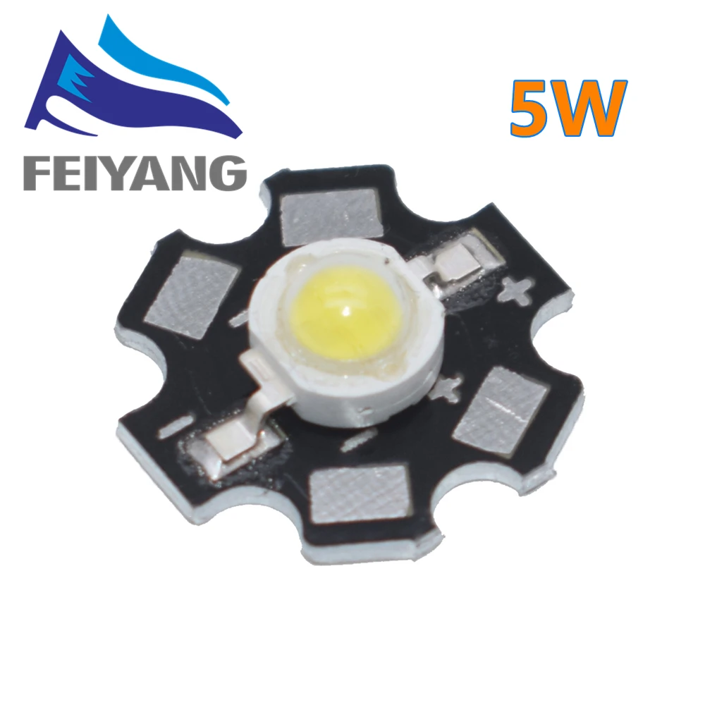 SAMIROB 100 Stück 1–5 W Hochleistungs-LED-Perlen, volles Spektrum, reinweiß, mit 20 mm schwarzem Stern, PCB-Kühlkörper, Aluminiumsubstrat – Detail 4