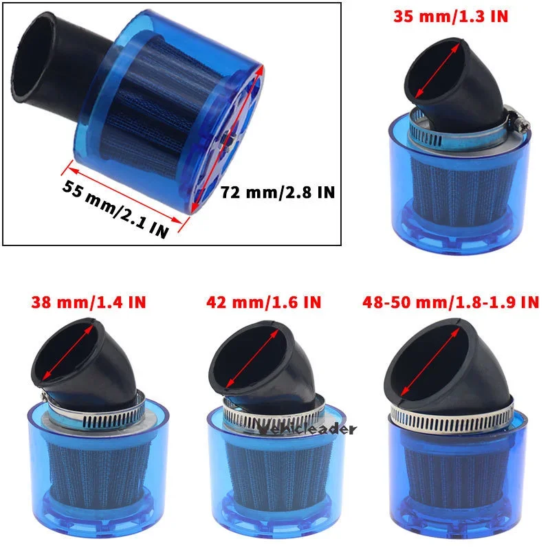 32/35/38/42/48-50mm Bend Elbow / Stright Motorcycle Motorbike Air Filter Cleaner Fits 50cc-250cc ATV Pit Dirt Bike Splash Proof motorcycle air filter,air filter cleaner