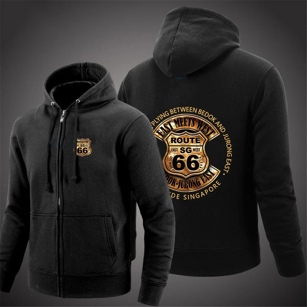 Men Vintage Cotton Hooded Hoodies Zipper Streetwear